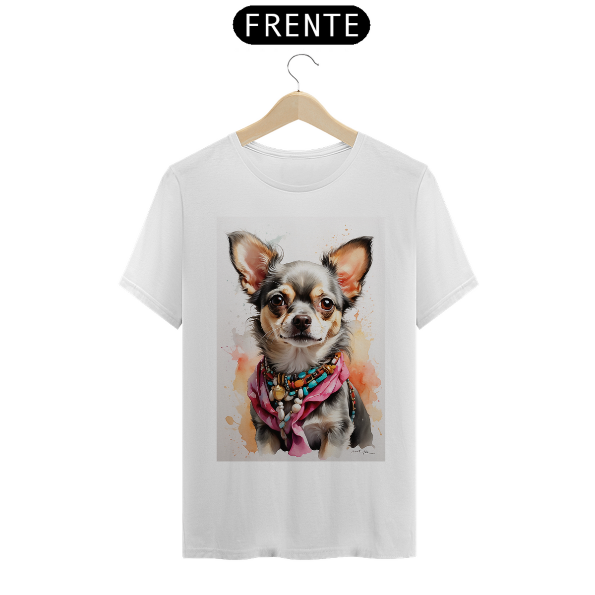 Nome do produto: Camiseta - aquarela chihuahua