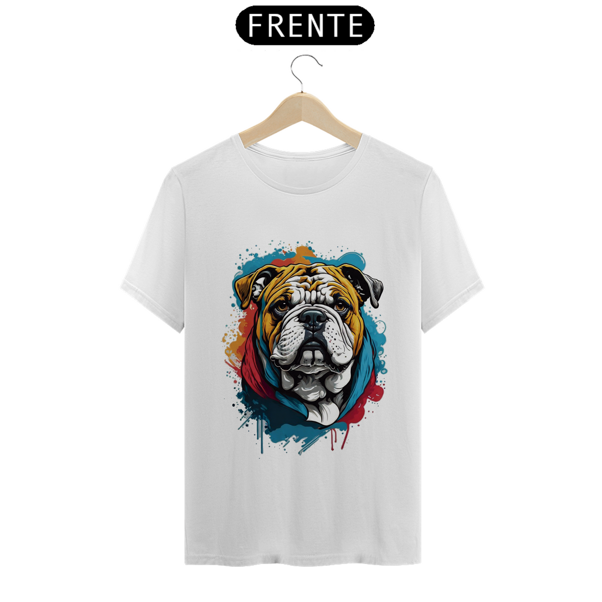 Nome do produto: Camiseta - Bulldog aquarela