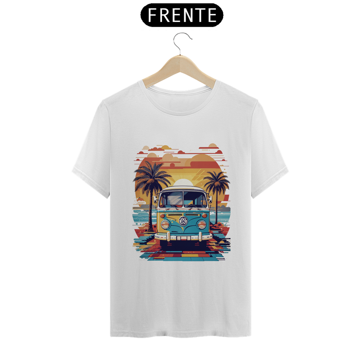 Nome do produto: Camiseta - Kombi com paisagem