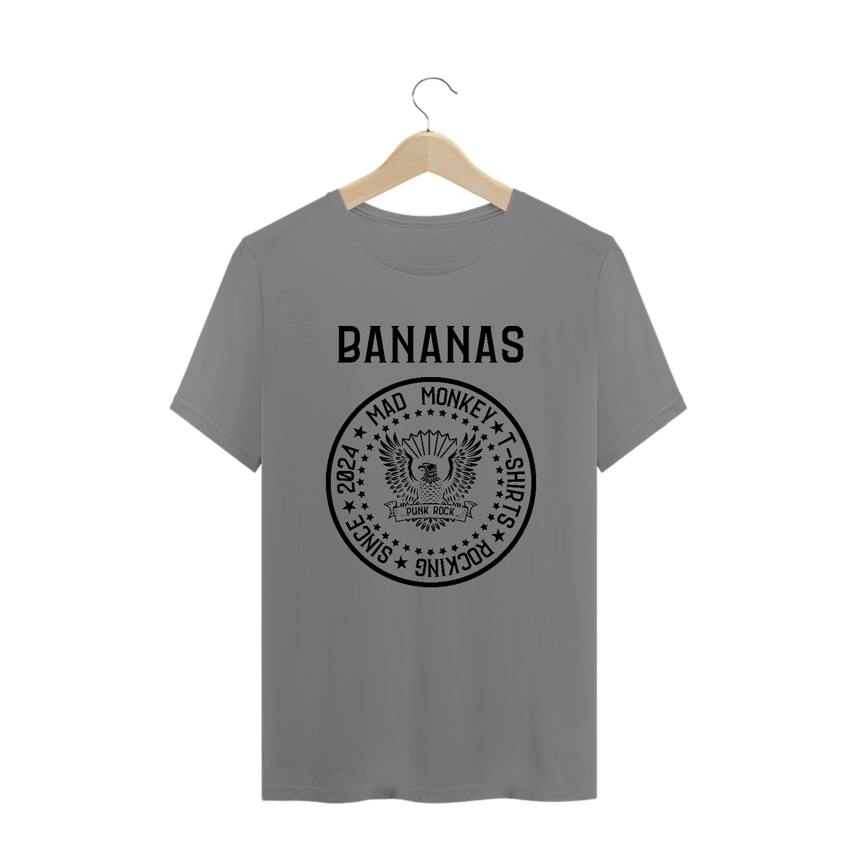 Nome do produto: Camiseta Punk Bananas Estampa Preta