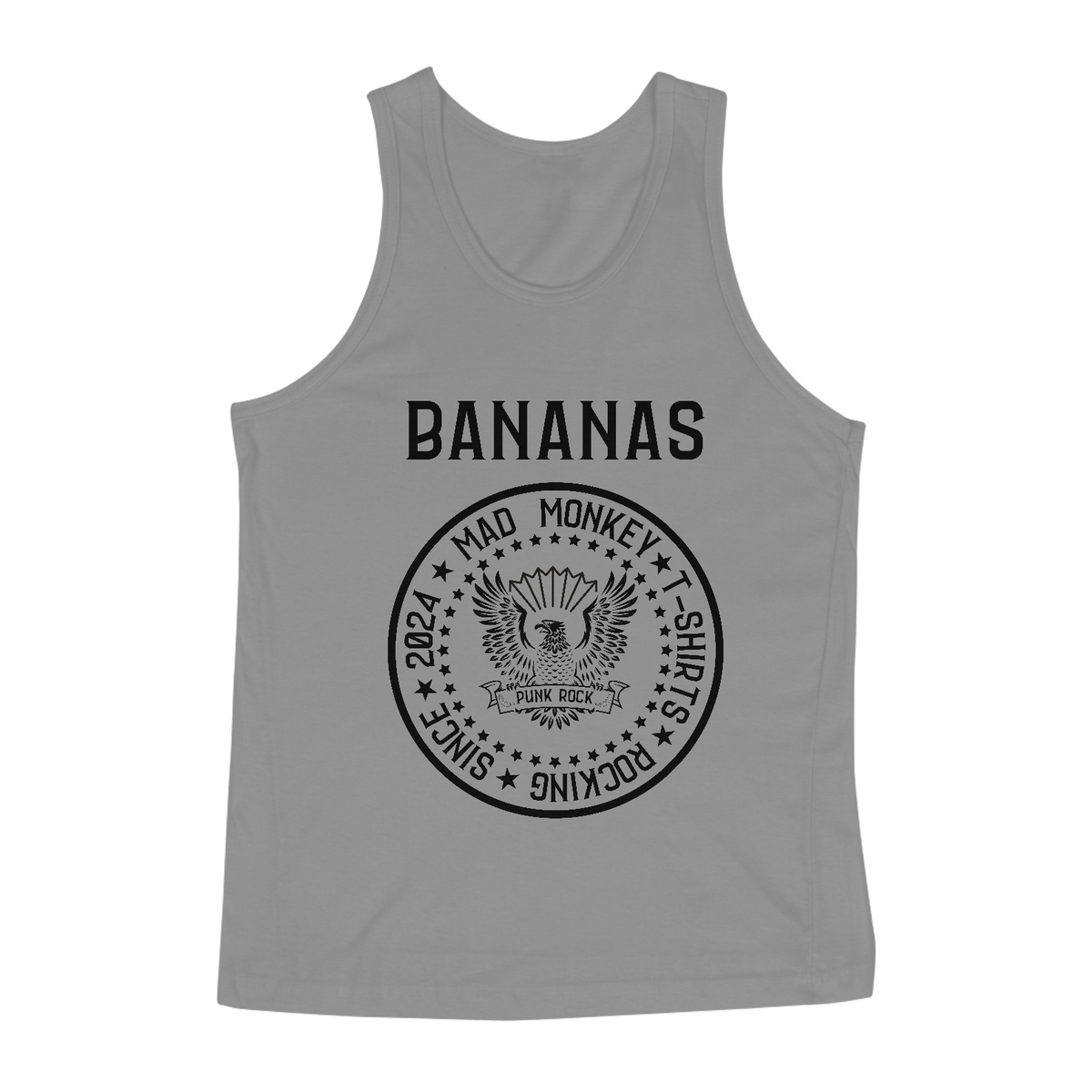 Nome do produto: Regata  Punk Bananas Estampa Preta