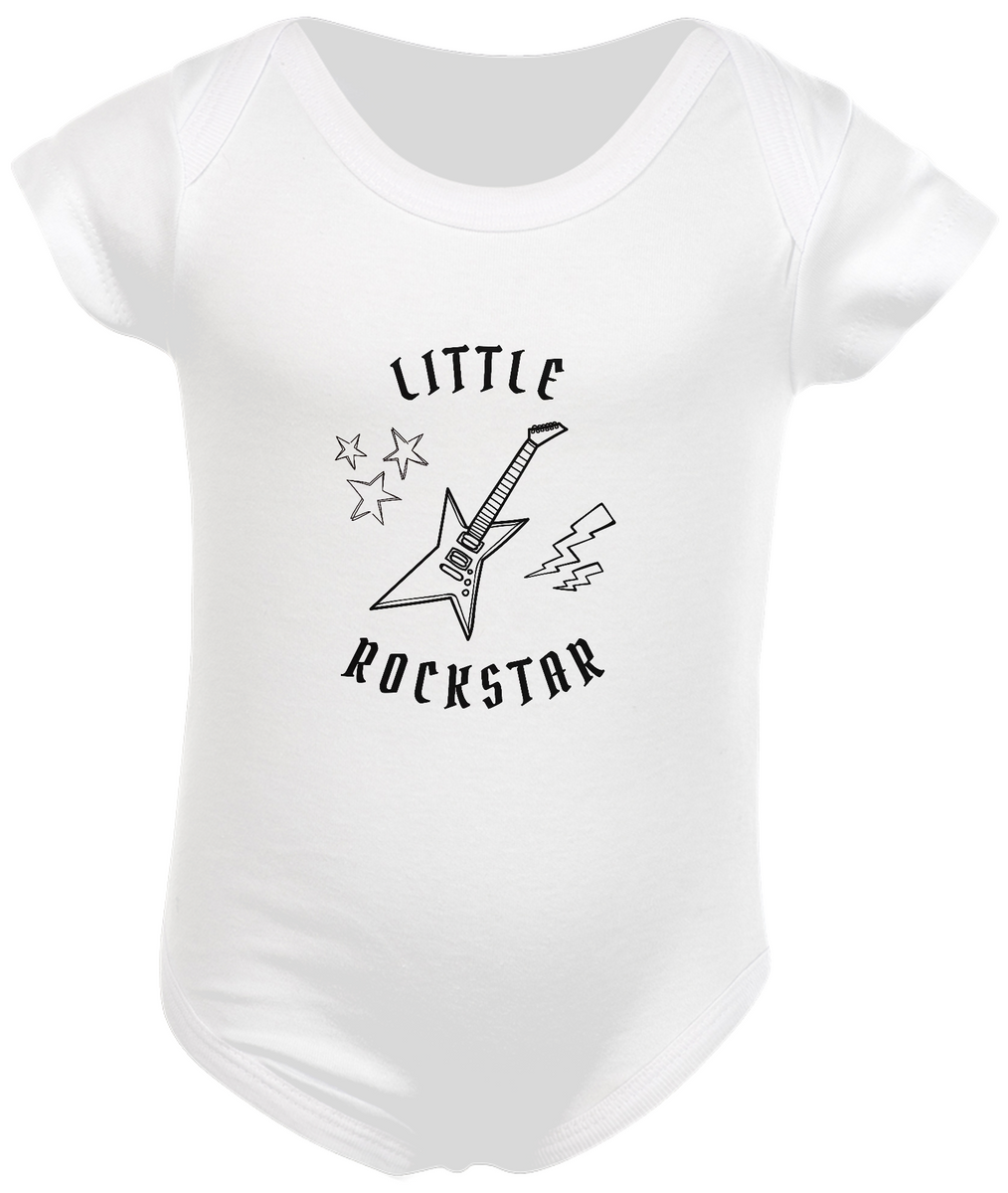 Nome do produto: Body Infantil Branco - Little Rockstar