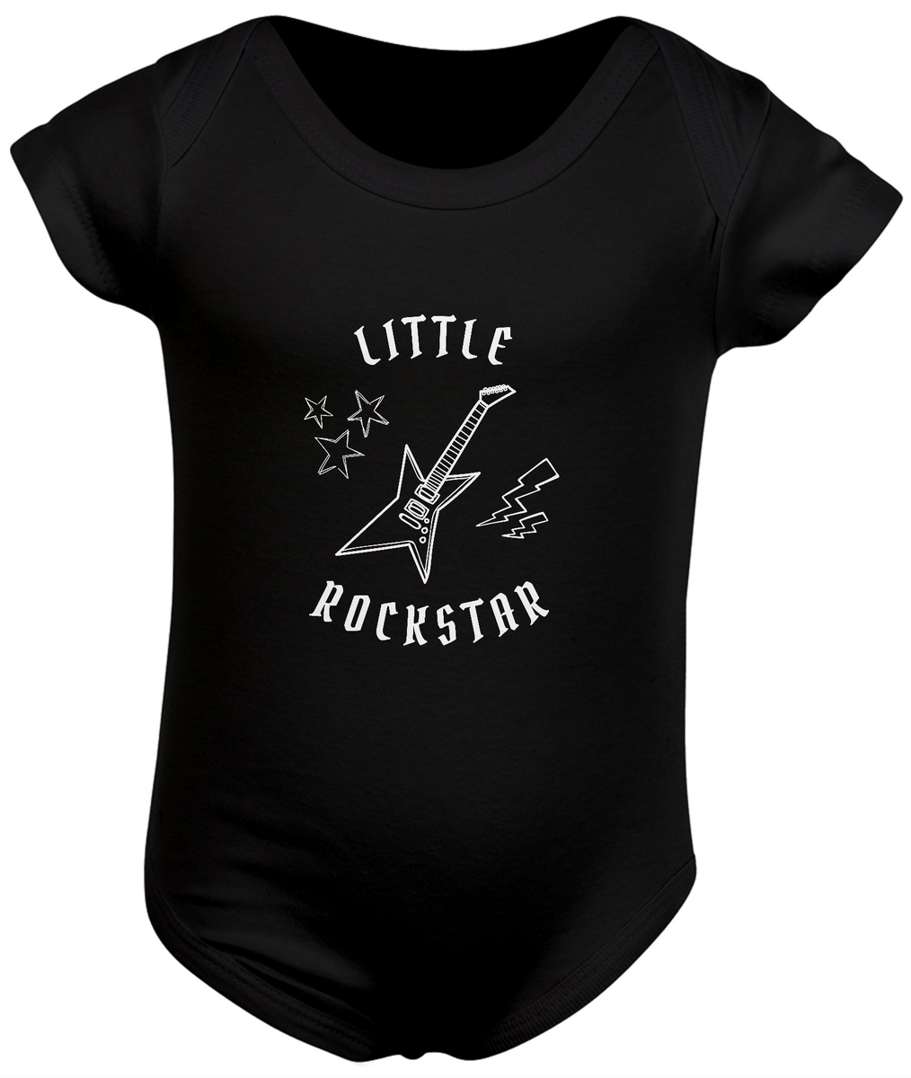 Nome do produto: Body Infantil Preto - Little Rockstar