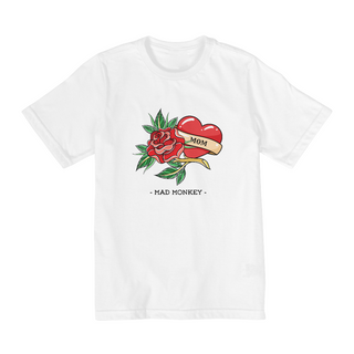 Camiseta Infantil Branca Mom Heart - 2 a 8 anos