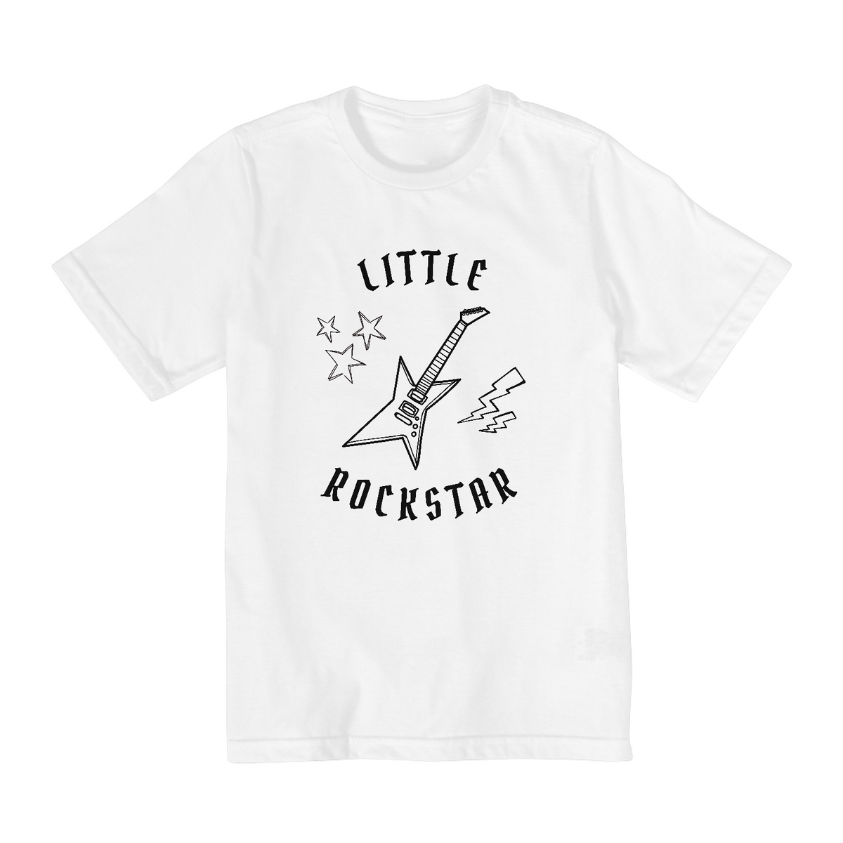 Nome do produto: Camiseta Infantil Branca Little Rockstar - 2 a 8 anos