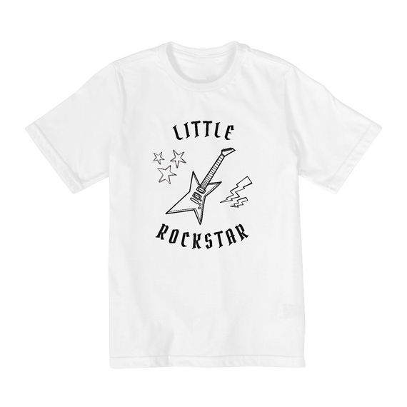 Camiseta Infantil Branca Little Rockstar - 10 a 14 anos