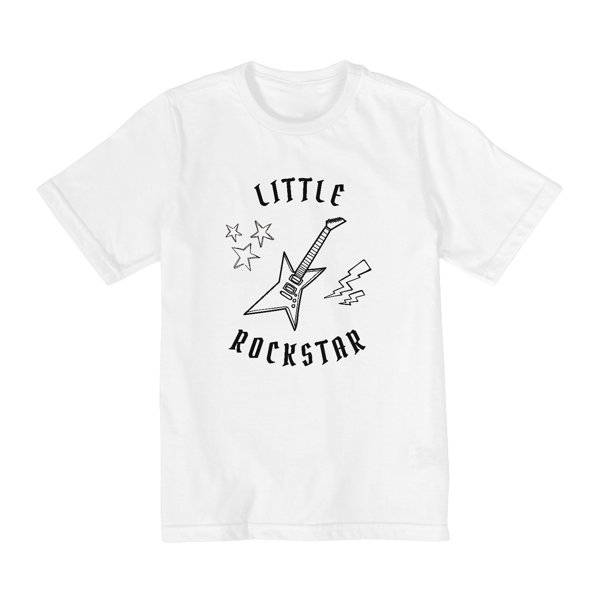 Nome do produto: Camiseta Infantil Branca Little Rockstar - 10 a 14 anos