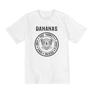 Camiseta Infantil Branca Punk Bananas - 2 a 8 anos