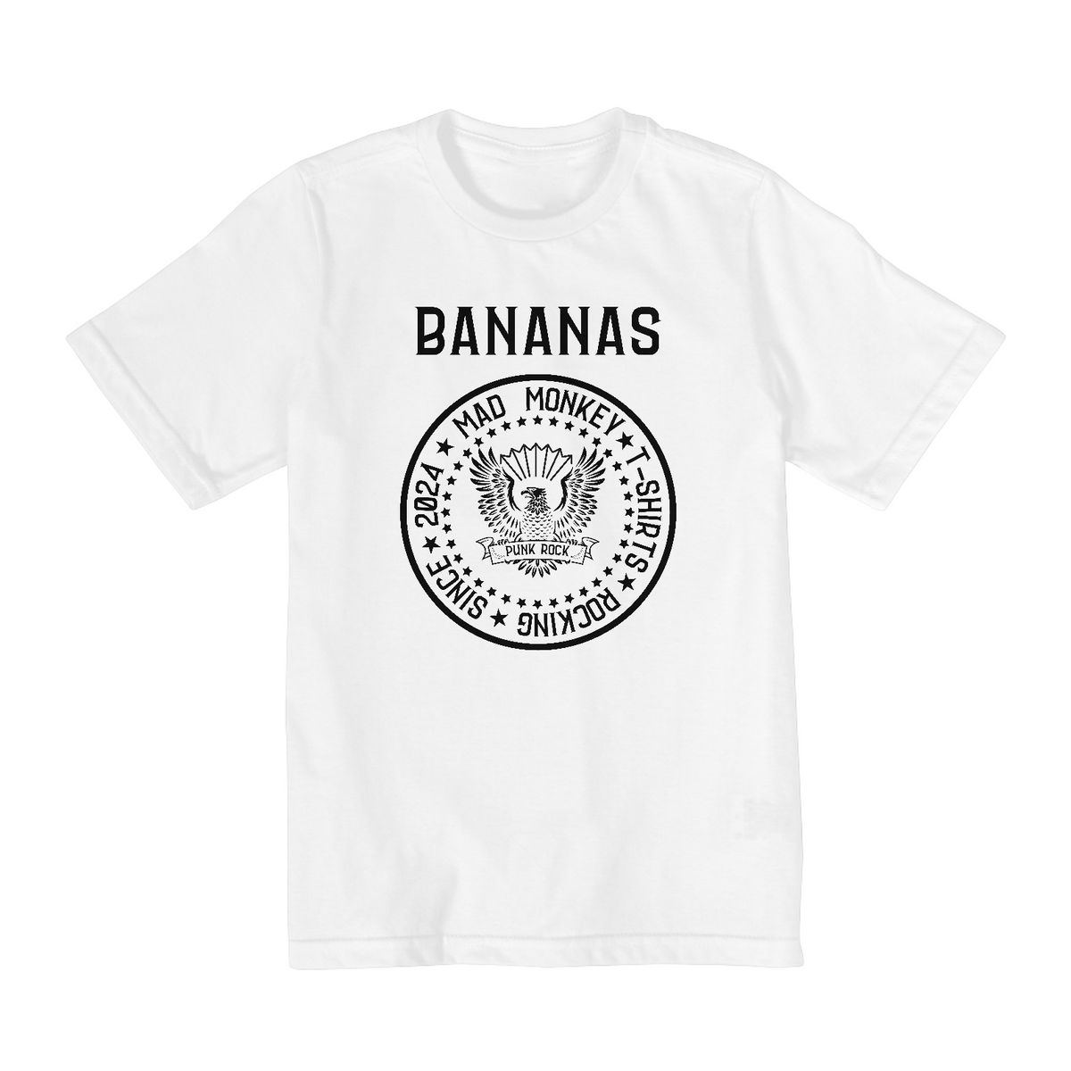 Nome do produto: Camiseta Infantil Branca Punk Bananas - 2 a 8 anos