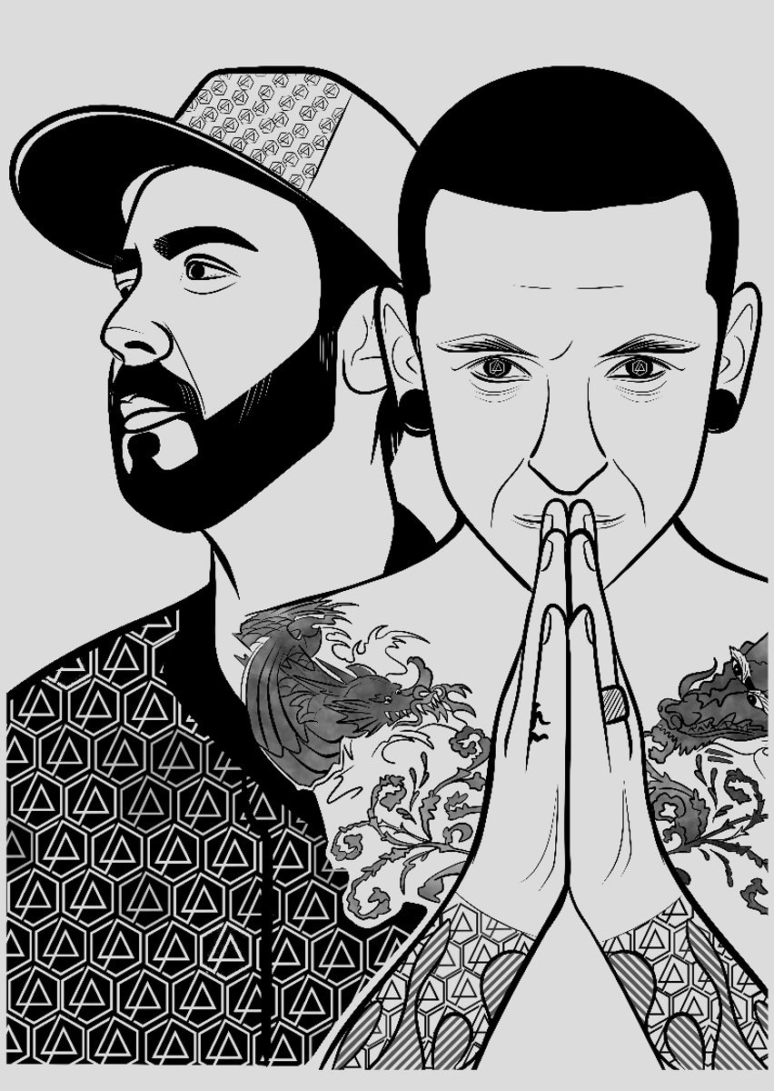 Nome do produto: Poster Chester Bennington e Mike Shinoda