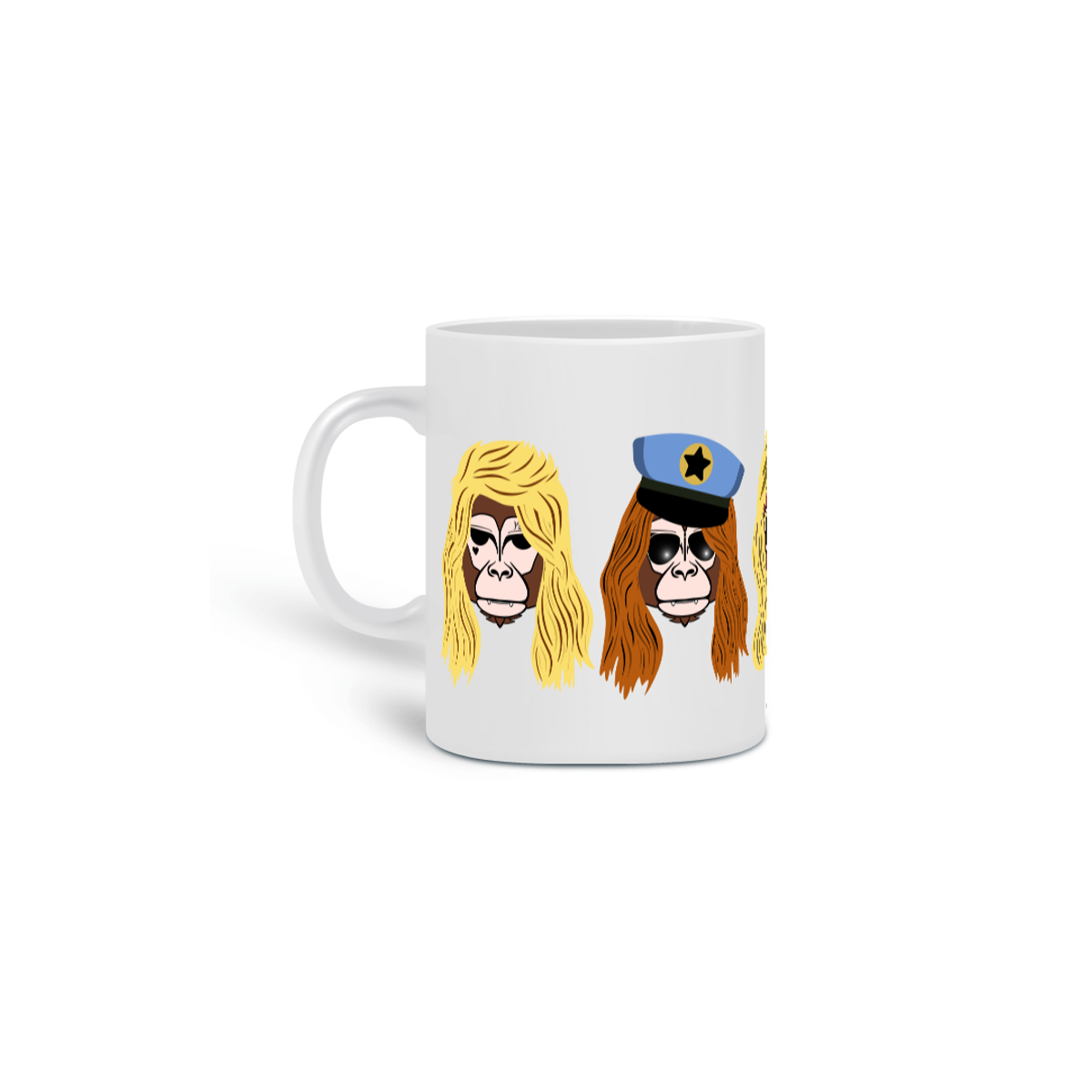 Nome do produto: Caneca Monkeys Guns N\'Roses 