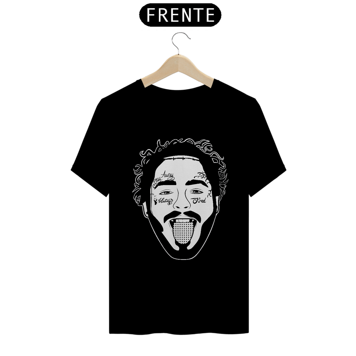 Nome do produto: Camiseta Preta Post Malone