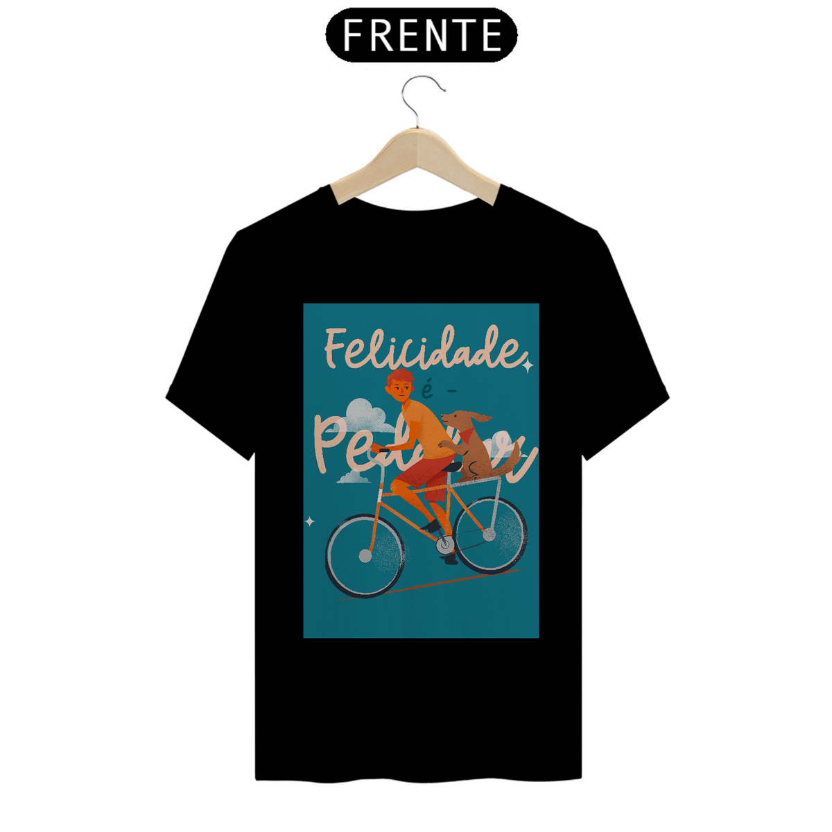 Nome do produto: Camiseta Felicidade é Pedalar