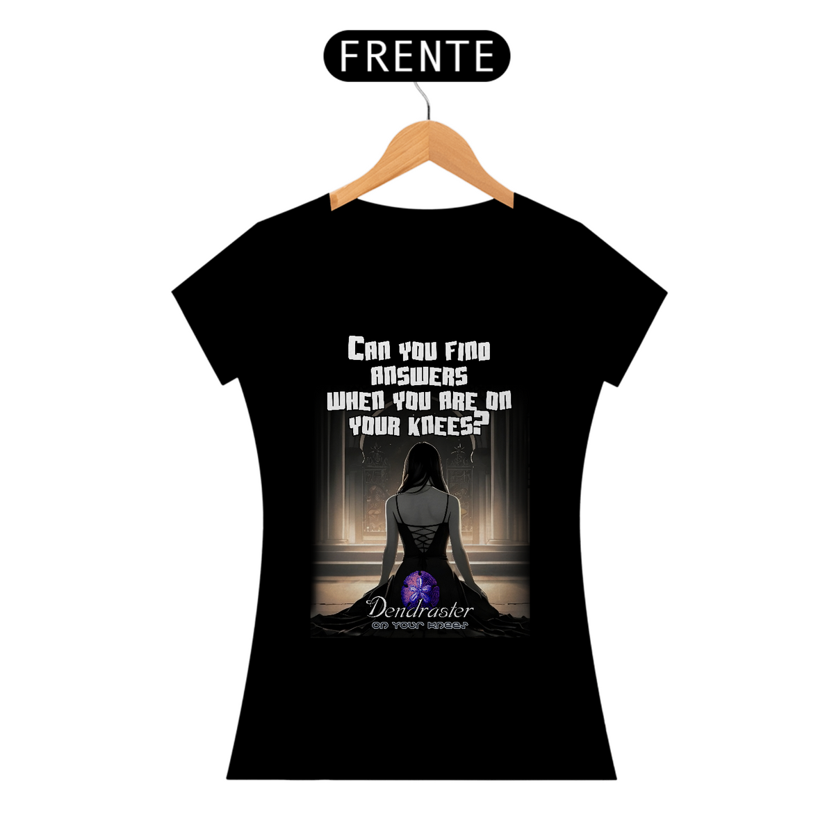 Nome do produto: T-Shirt Baby Look | DENDRASTER - On Your Knees (lyric)