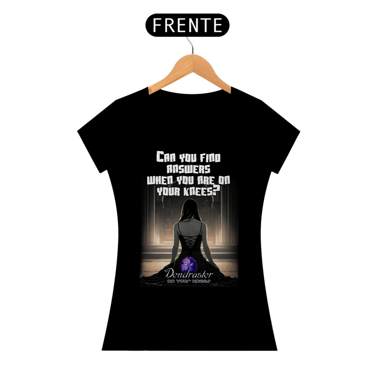 Nome do produto: T-Shirt BABY LOOK | DENDRASTER - On Your Knees (lyric)