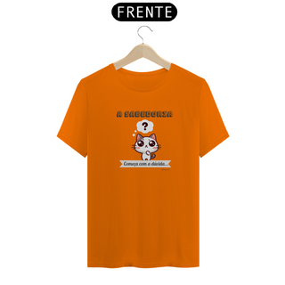 Camiseta T-Shirt - Duvida e sabedoria gatinha - cores vivas - linha Quality (C0009-A.T)