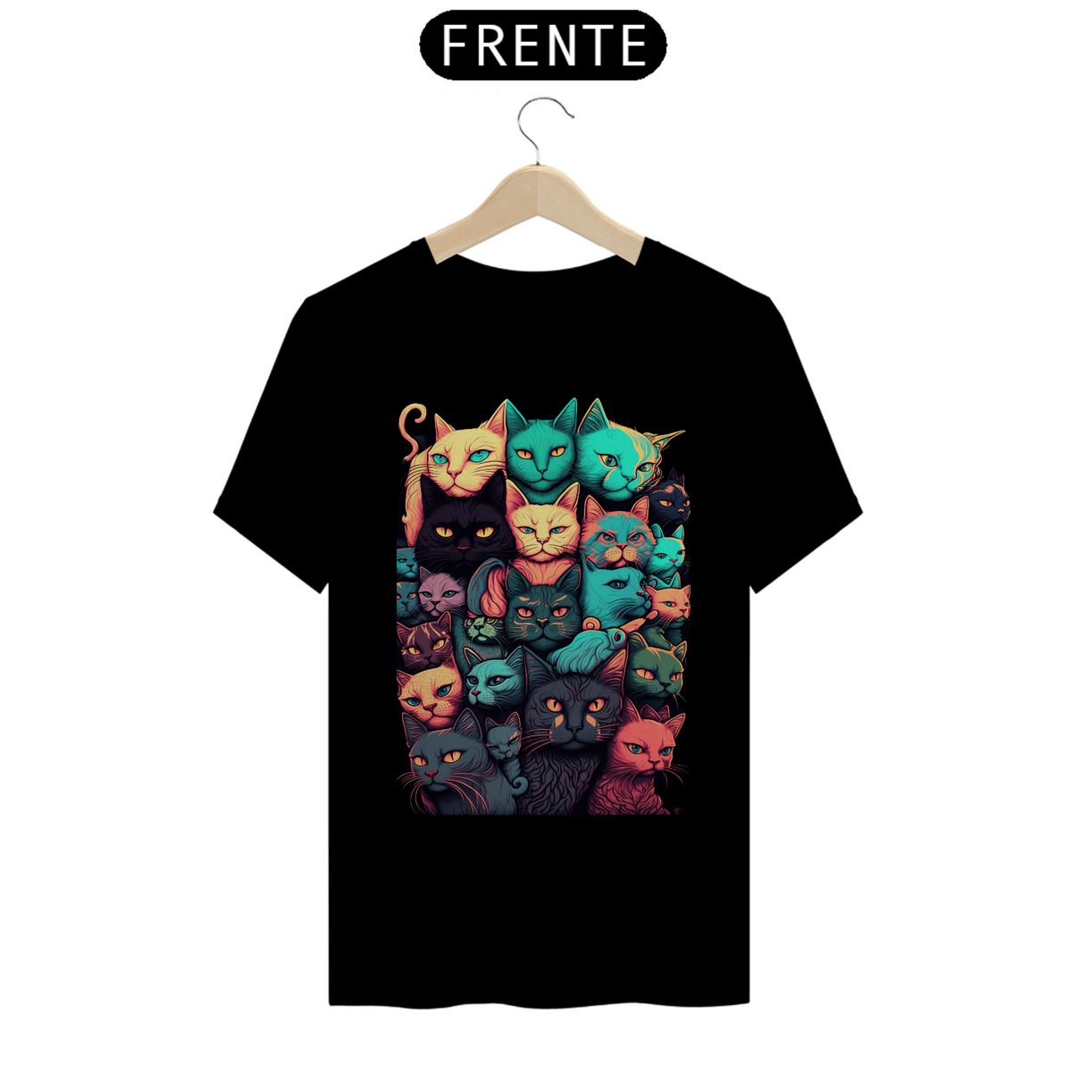 Nome do produto: Camiseta de Gato -  Cat Faces