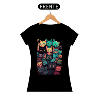 Camiseta Feminina Cat Faces