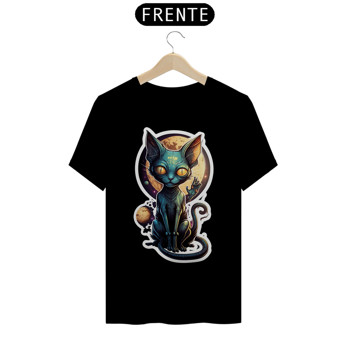 Nome do produto: Camiseta de Gato -  Alien Cat
