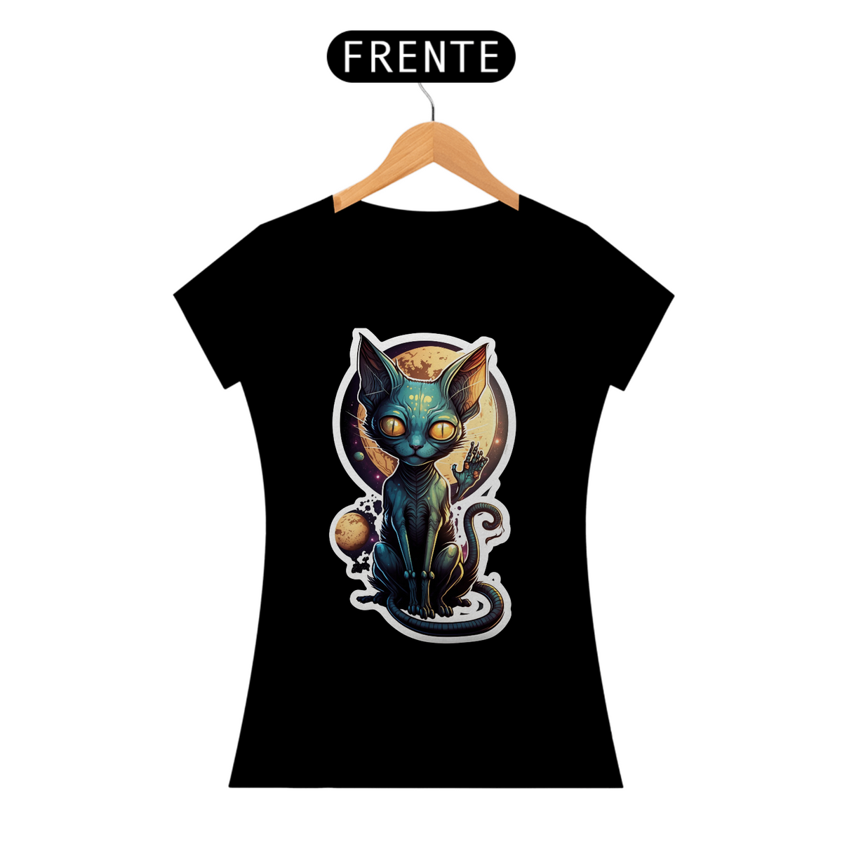 Nome do produto: Camiseta de Gato - Alien Cat