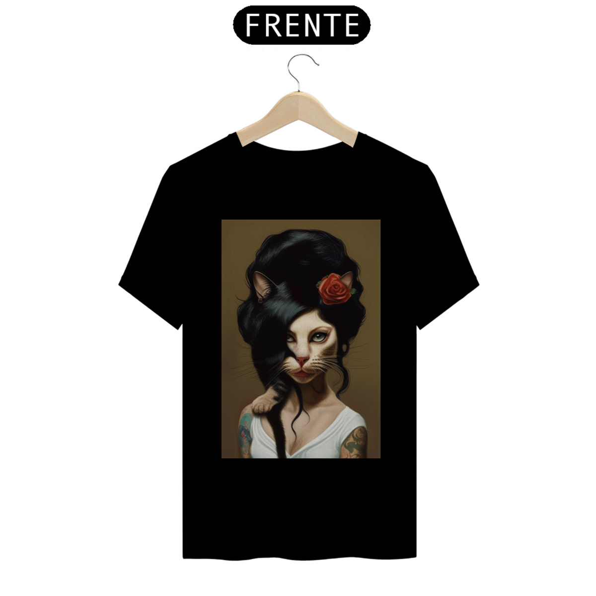 Nome do produto: Camiseta de Gato -  Amy Winehouse Cat