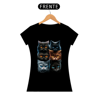 Camiseta Feminina Cat Faces
