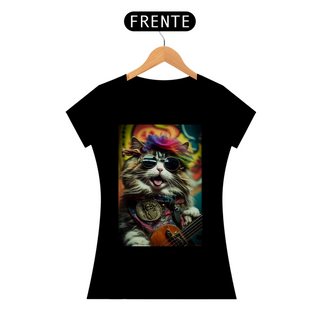 Camiseta Feminina Cat Music