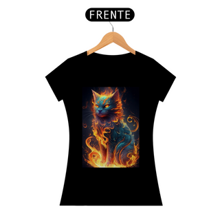 Camiseta Feminina Fire Cat