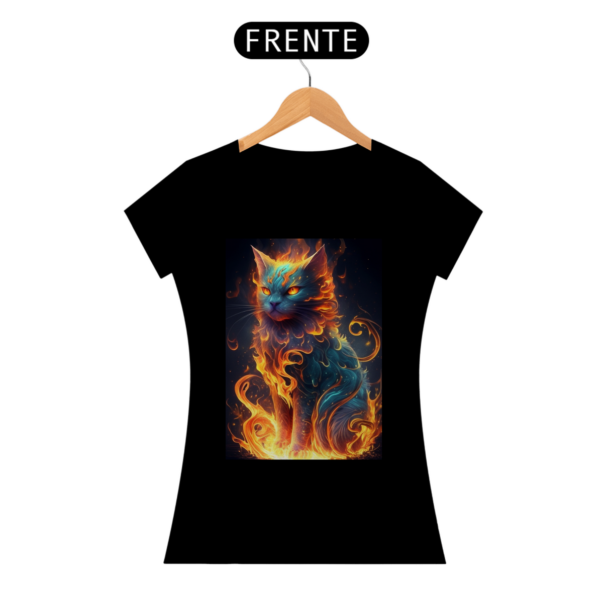 Nome do produto: Camiseta de Gato - Fire Cat