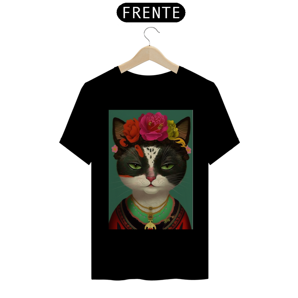 Nome do produto: Camiseta de Gato - Frida Cat