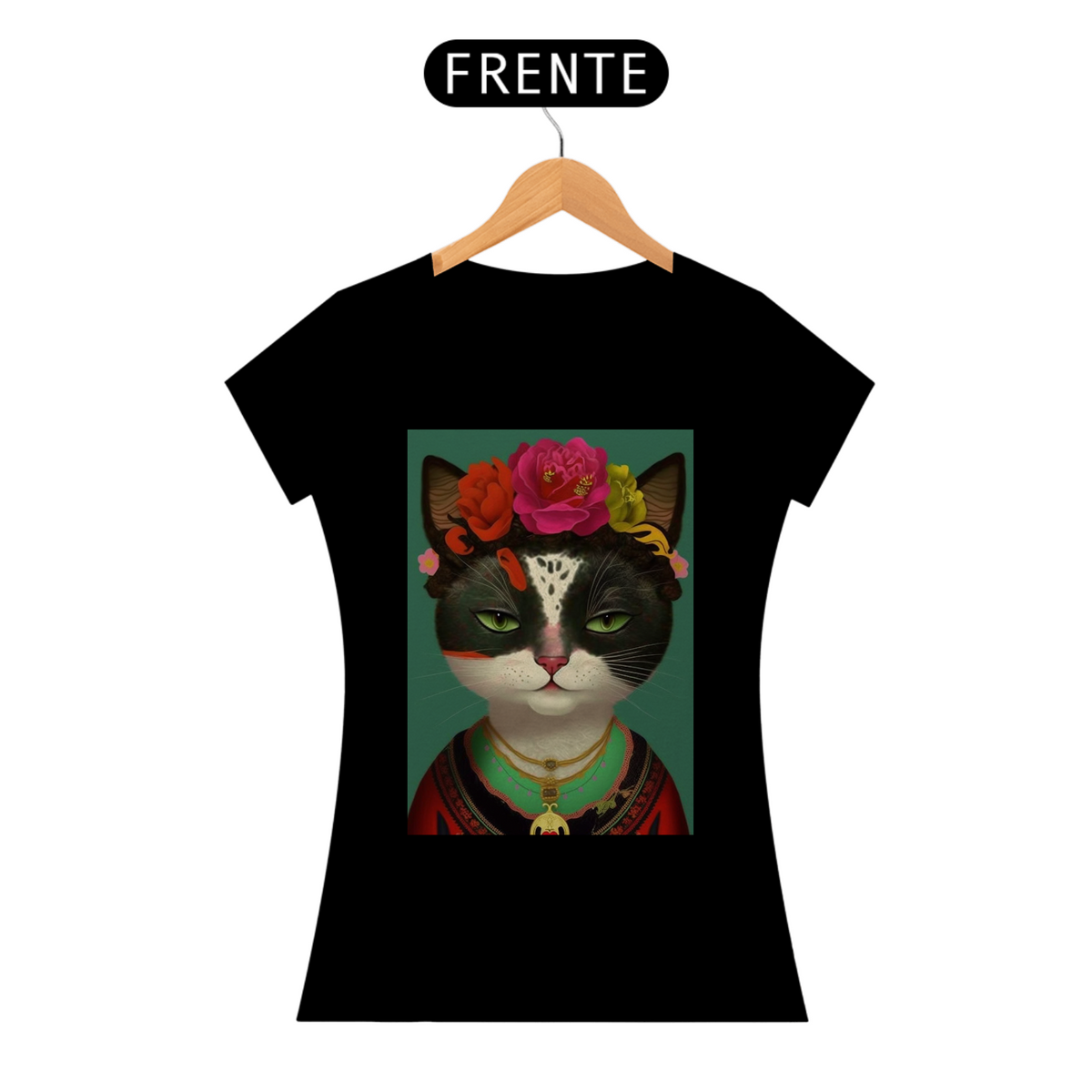 Nome do produto: Camiseta de Gato - Frida Cat