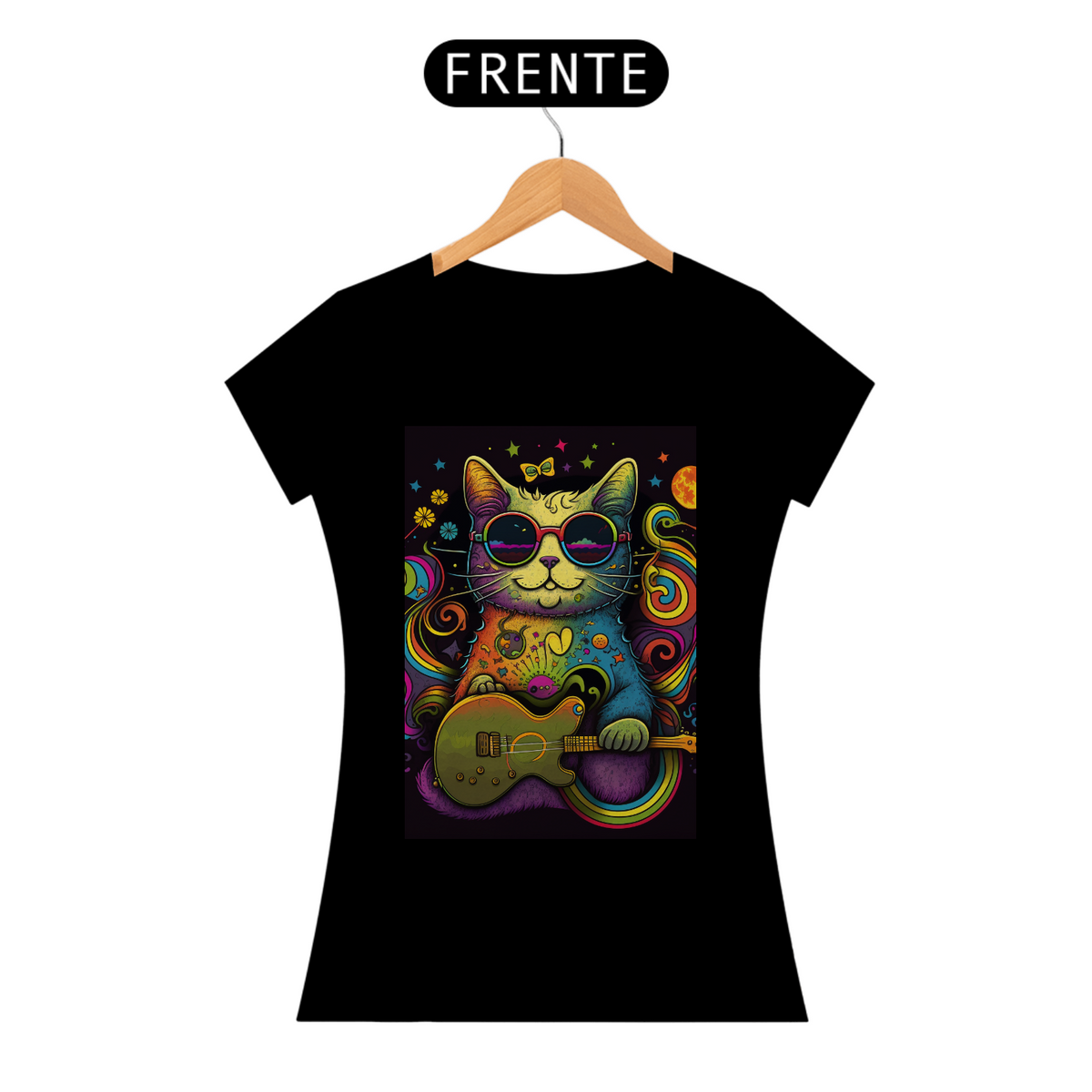 Nome do produto: Camiseta de Gato - Psychedelic Cat