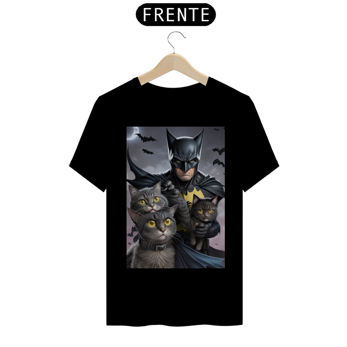 Nome do produto: Camiseta de Gato - Batman