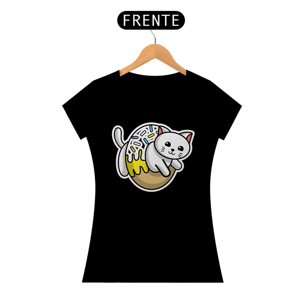 Nome do produto: Camiseta de Gato - Donut Cat