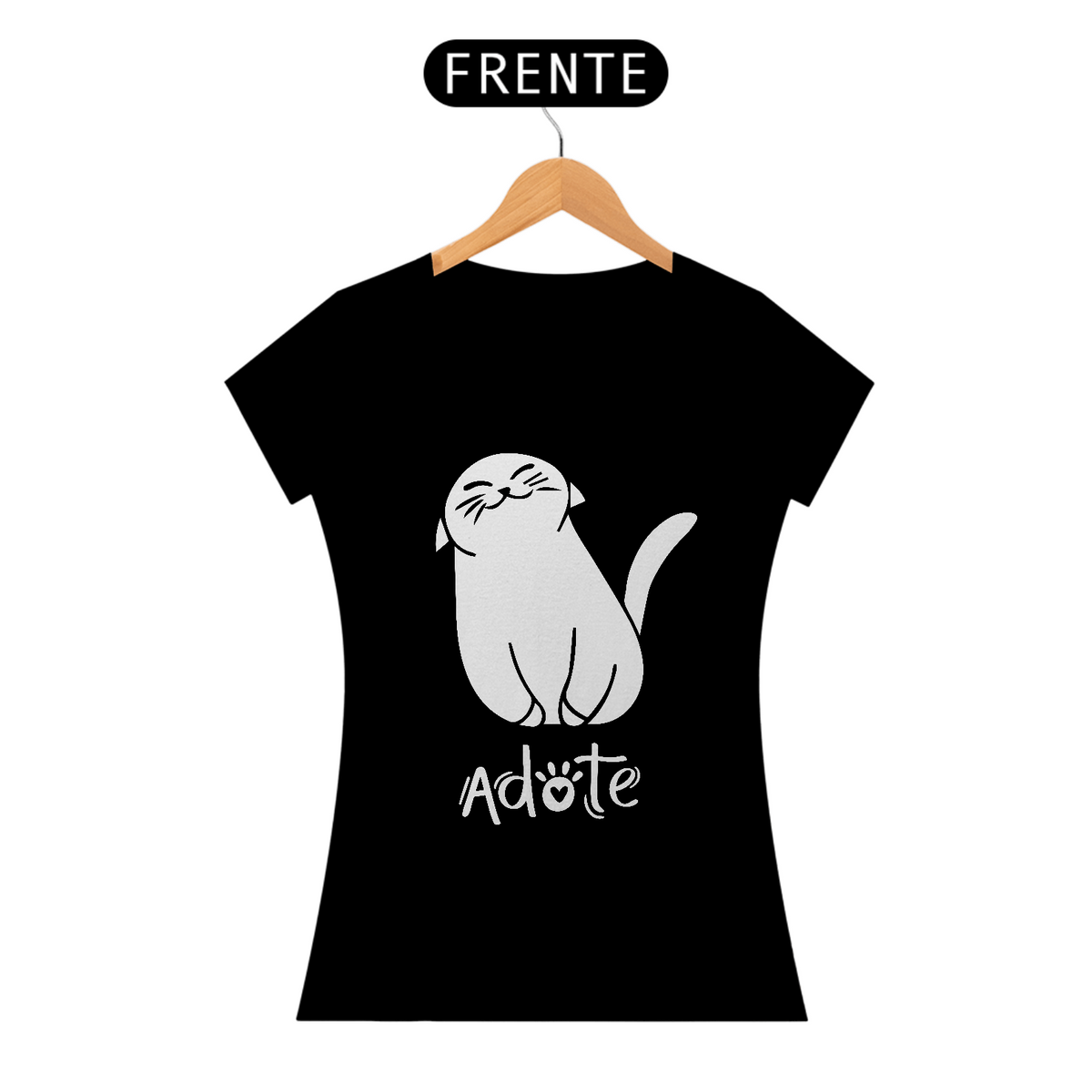 Nome do produto: Camiseta de Gato -  Adote