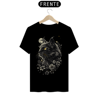 Camiseta Masculina Gato e Lua