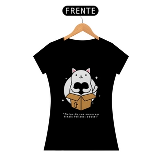 Camiseta Feminina - Adote um gato de rua