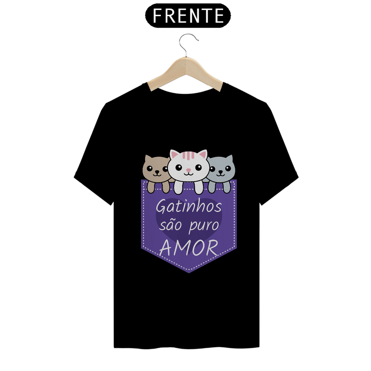 Nome do produto: Camiseta de Gato -  Gatos são amor