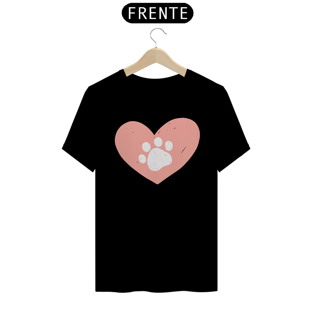 Nome do produto: Camiseta de Gato -  Coração Miau