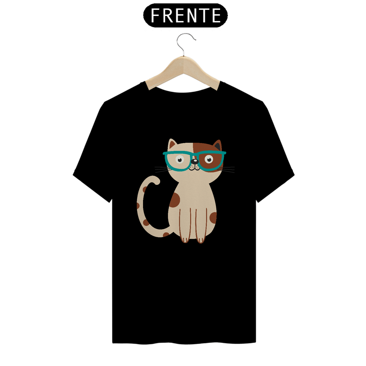 Nome do produto: Camiseta de Gato -  Gato de Óculos