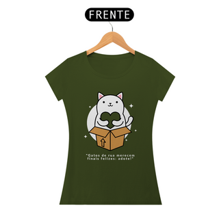 Camiseta Feminina - Adote um gato de rua