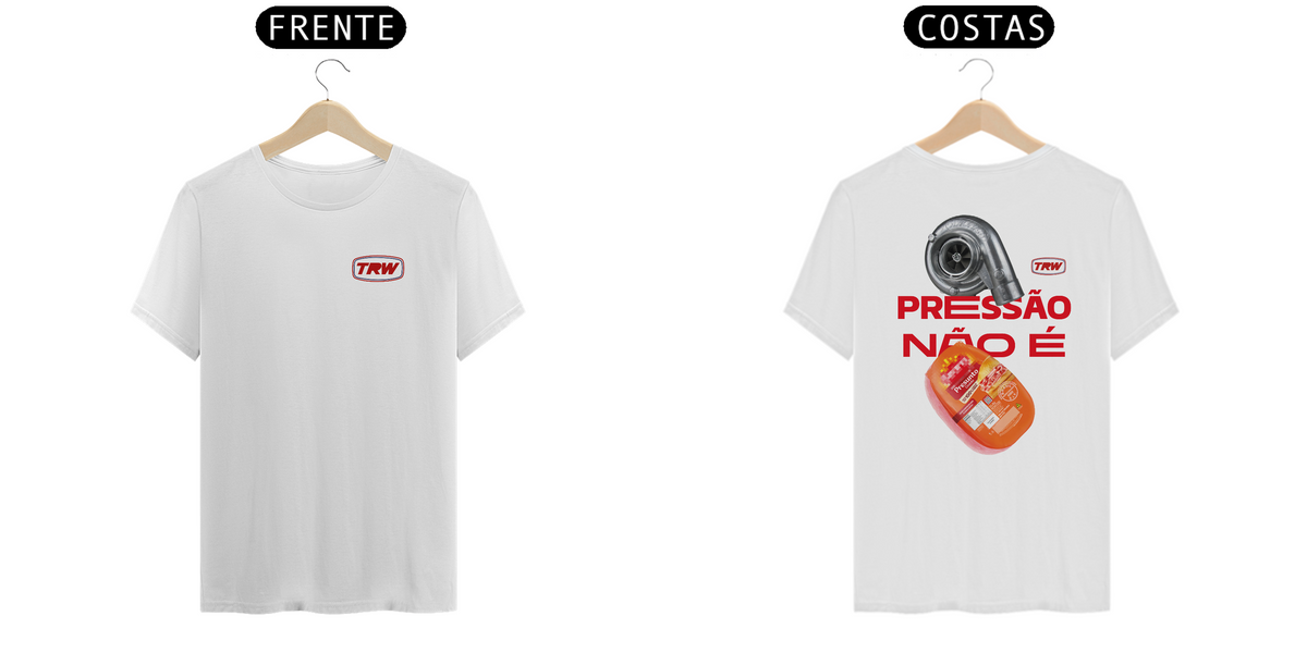 Nome do produto: Camiseta Pressão não é presunto - Branca