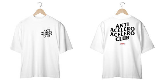 Camiseta Oversized Anti Acelero Acelero Club - Frente e Costas
