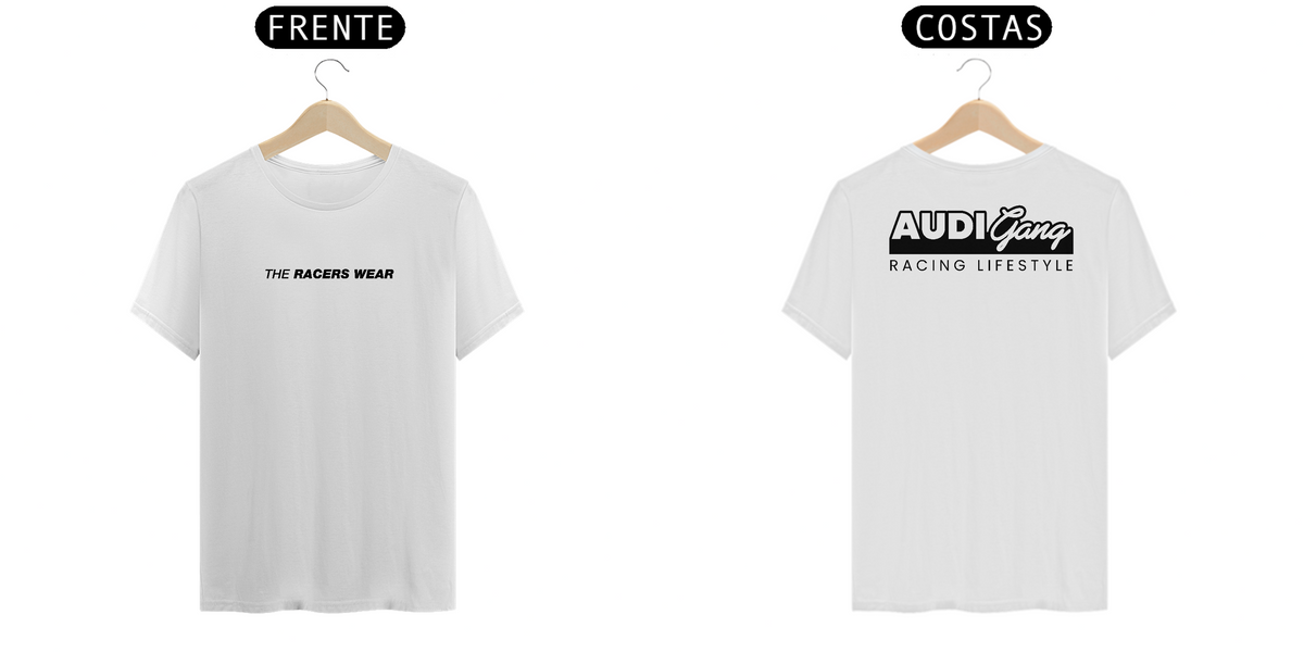 Nome do produto:  Camiseta Audi Gang | Branca - Frente e Costas