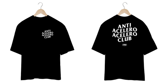 Camiseta Oversized Anti Acelero Acelero Club - Frente e Costas