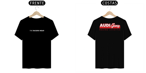  Camiseta Audi Gang | Preta - Frente e Costas