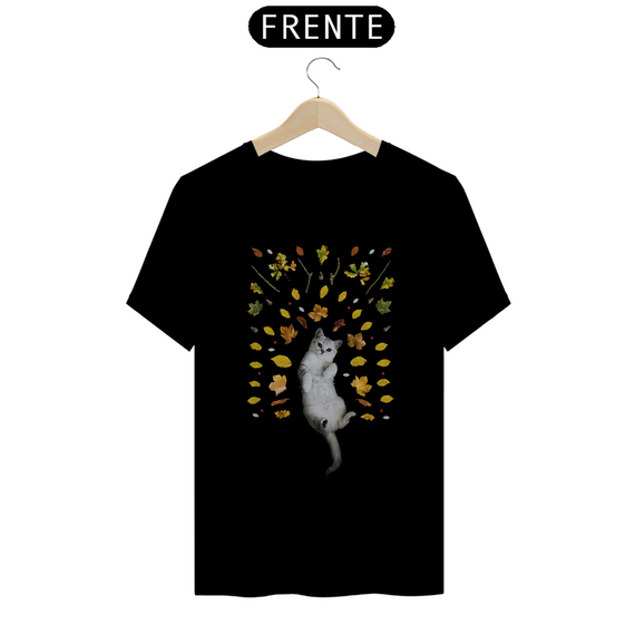 Camiseta - Gatinho com folhas