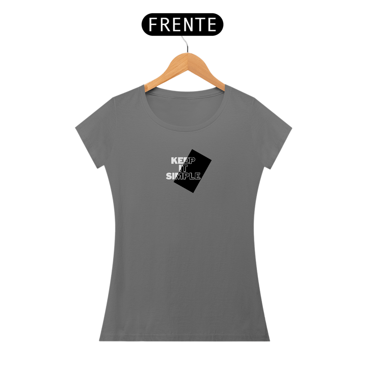 Nome do produto: CAMISETA BABY LONG ESTONADA FEMININA - KEEP IT SIMPLE