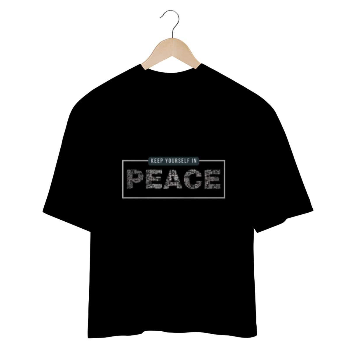 Nome do produto: CAMISETA - T SHIRT OVERSIZED - KEEP YOURSELF IN PEACE