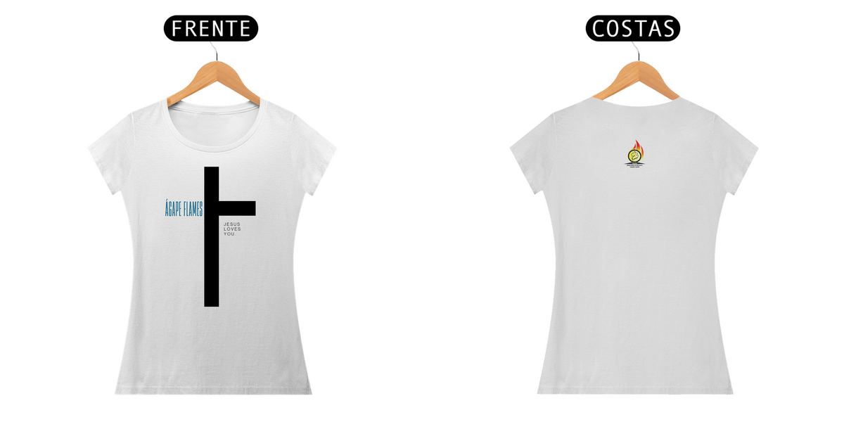Nome do produto: Camiseta Ágape Flames Jesus Loves You